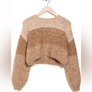 NWT Elodie Color Block Crop Sweater